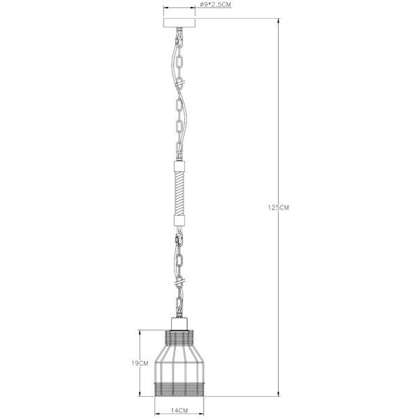 Loftowa LAMPA wisząca HALIA 15674H Globo okrągła OPRAWA metalowy ZWIS kopuła na łańcuchu brązowa czarna