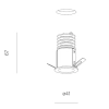 Wpustowa lampa czarna HOLLOW LED 2,5W 3000K podtynkowe oczko 37986-M930-FB-00-12