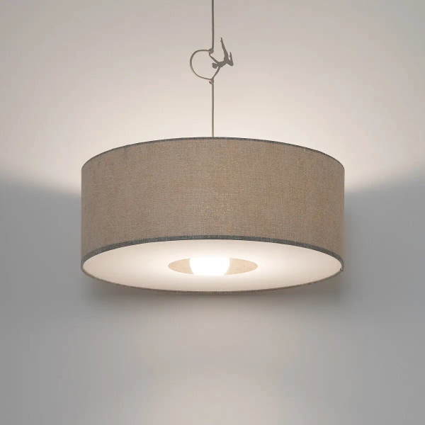 Tkaninowa lampa wisząca CEDRO 11665 z abażurem beżowa