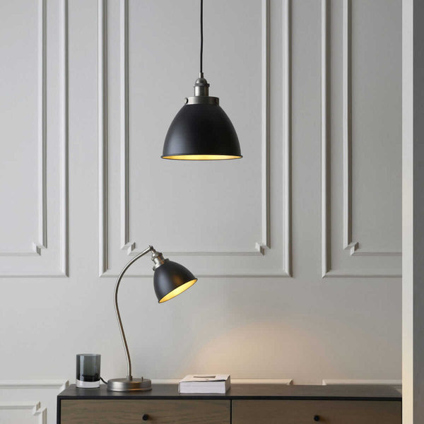 Gabinetowa lampa stołowa Franklin 98752 Endon retro cyna czarna