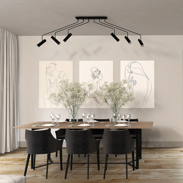 Pająk lampa sufitowa Eye 6505 czarna do sypialni z regulacją