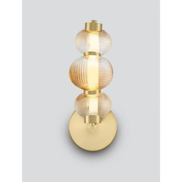 Potrójna lampa ścienna TANVERA LE45205 LED 18W 3000K szklana złoty