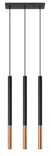 Wisząca LAMPA tuby SL.0889 metalowa OPRAWA okrągły ZWIS na listwie czarny miedź