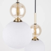 Wisząca lampa do przedpokoju Sophia Cognac ryflowana biały czarny