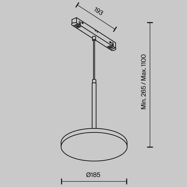 Magnetyczna lampa wisząca Plato TR123-4-15W-DS-B LED 15W 3000K okrąg czarny