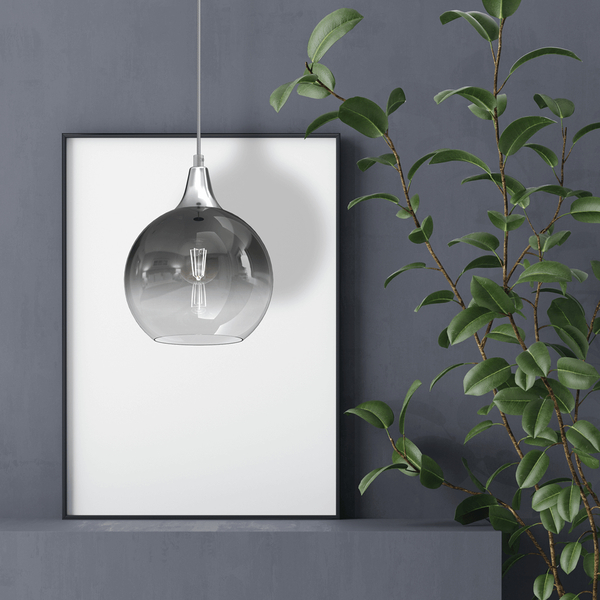 Wisząca lampa kulista Monte MLP8320 przydymiona srebrna
