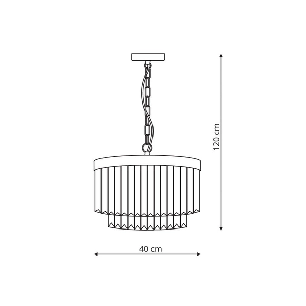 Lampa wisząca VETRO LP-2910/5P AGD Light prestige kryształowa zwis na łańcuchu crystal glamour złoty przezroczysty
