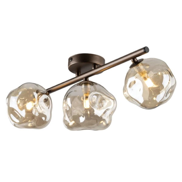 Sufitowa lampa szklana Lava Brown 11035 kule metalowy brązowy