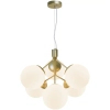 Wisząca lampa kulista IVONA 2112163035 szklana do salonu mosiądz biały