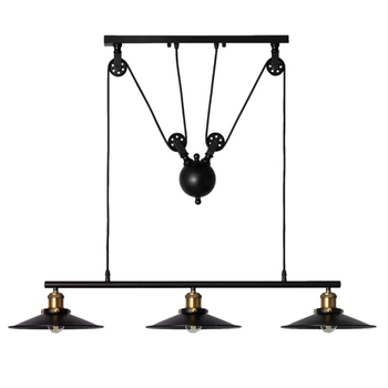 Wisząca potrójna lampa Monte ABR-LWR-3XE27 industrialna czarny złoty