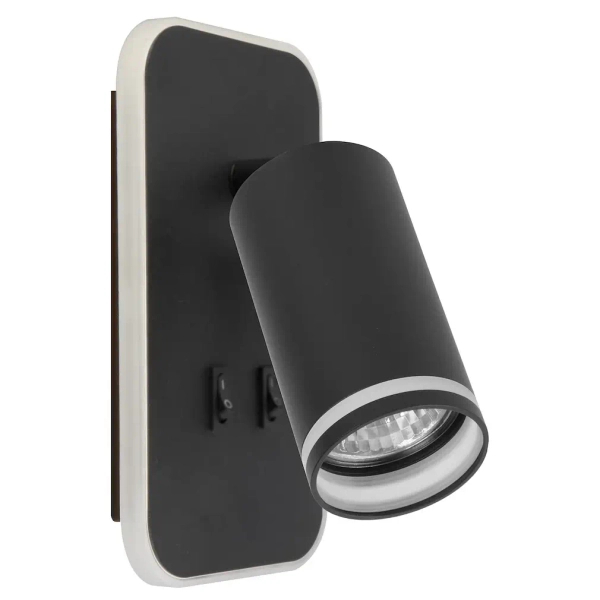 Nocny kinkiet ścienny Pipe Ring ML2081 do czytania tubka czarny