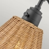 Naścienna lampa na wysięgniku Arti HK-ARTI-1W-BK-NR rattan drewniana czarna