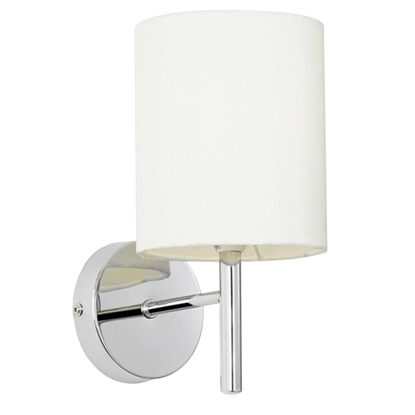 Kinkiet lampa ścienna YAN 21-45249 abażurowa tuba chrom biała