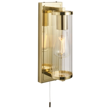 Łazienkowa lampa ścienna L&-194075 Light& tuba szklana IP44 mosiądz