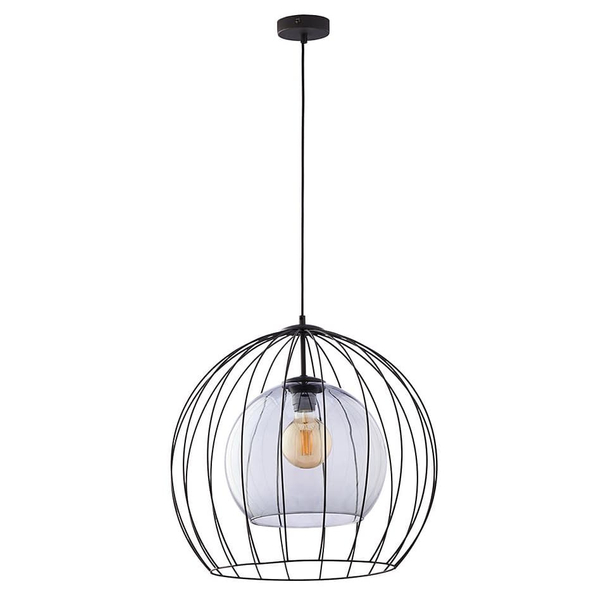 Wisząca lampa druciana loft Universo 2552 TK Lighting szklana przydymiona