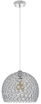 Wisząca lampa salonowa 5159/1 8C kryształowa kopuła chrom