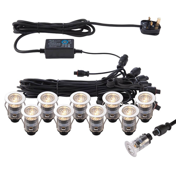Zestaw 10 lamp wpuszczanych Ikon 73347 LED 7,5W 3000-4000K IP67 srebrny