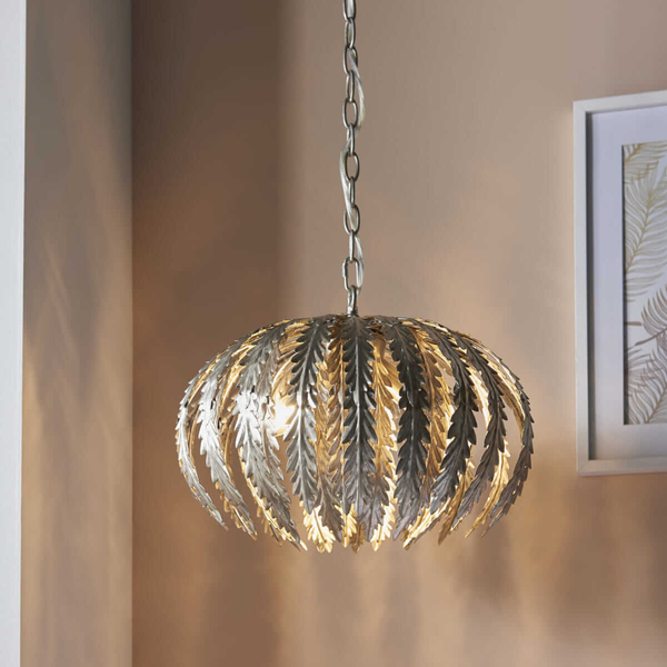 Designerska lampa wisząca do jadalni srebrna Delphine OUTLET