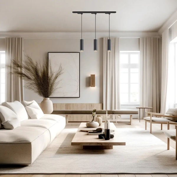 Potrójna zwisająca lampa szynowa Pipe Ring Track ML2079 1-fazowa czarny