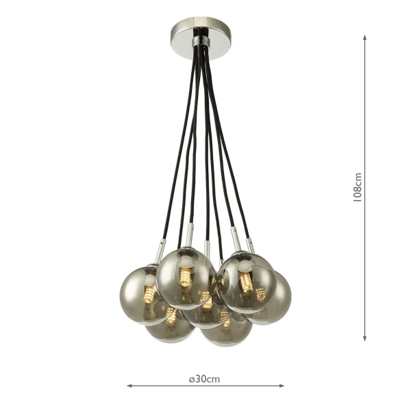 Zwisająca lampa kulista Elpis ELP342-01 bubble przydymione chrom