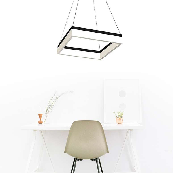LAMPA wisząca NERO ML081 Milagro geometryczna OPRAWA kwadratowa LED 32W 4000K zwis czarna biała