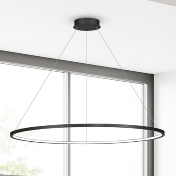 Wisząca lampa pierścieniowa Saturno ML8864 Milagro LED 65W 4000K IP44 czarna