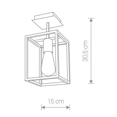 Plafon LAMPA sufitowa CRATE 9045 Nowodvorski metalowa OPRAWA klatka prostokątna frame czarna