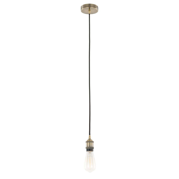Wisząca LAMPA loft CLASSO DS-M-034 ANTIQUE BRASS Italux metalowa OPRAWKA industrialny ZWIS przewód antyczny brąz
