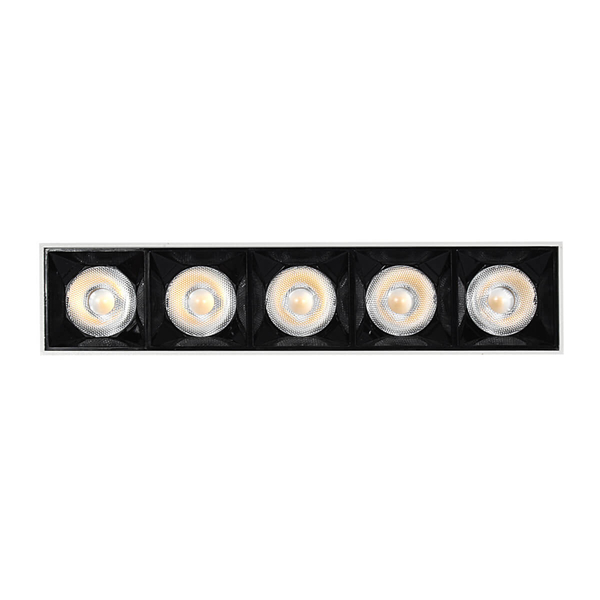 Sufitowa lampa liniowa z oczkami 1059 Domeno LED 15W 3000K prostokąt biała