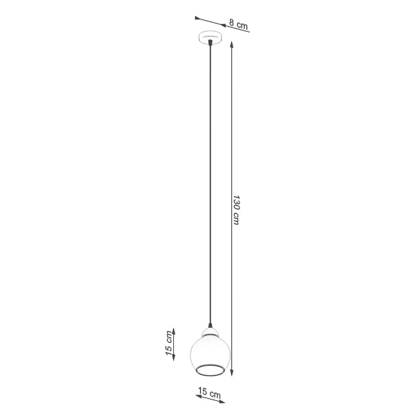 Industrialna lampa wisząca ALINO SL.1141 szklana kula czarna przydymiona