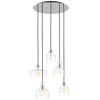 Lofrowa LAMPA wisząca LONGIS 10526509 Kaspa szklana OPRAWA skandynawski ZWIS kaskada chrom przezroczysta czarna