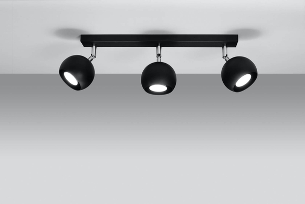 Spot LAMPA sufitowa SL.0445 reflektorowa OPRAWA listwa regulowane kule balls czarne