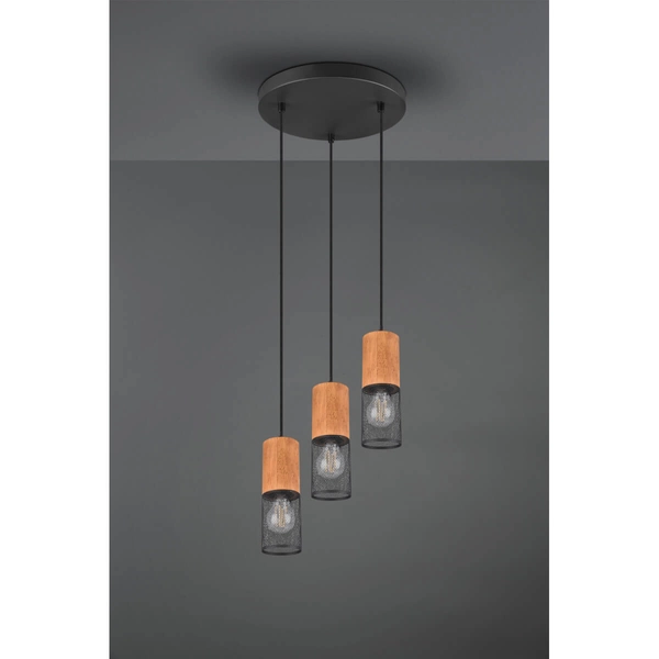 Potrójna lampa wisząca Tosh 304330332 tubki metalowe brązowe czarne