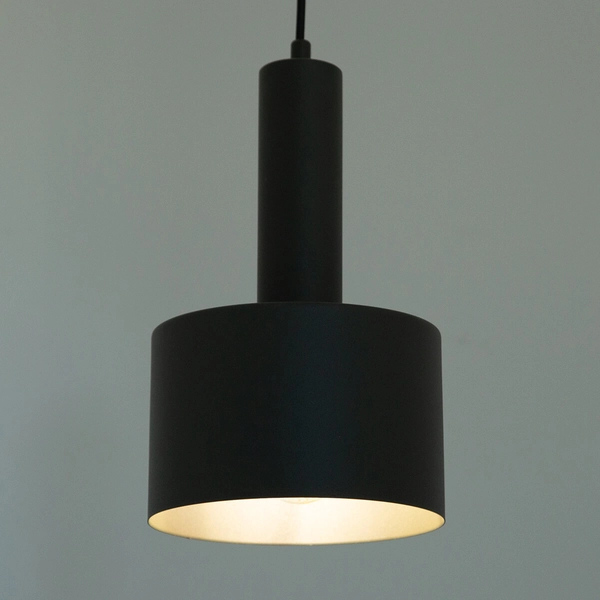 Lampa zwisająca Vitrum 41113 nad stół walec metalowa szara czarna