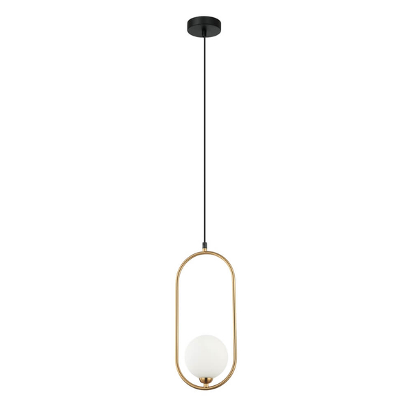 Wisząca lampa nowoczesna Lupus szklana kula ball mosiądz