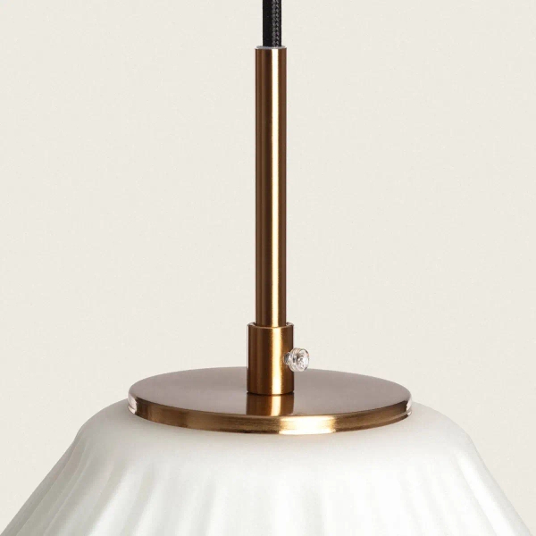 Szklana wisząca lampa Dizzaro ABR-LWSM-DIZZ glamour biała złota