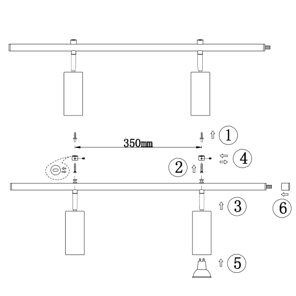 Plafon EXPAND 107973 Markslojd regulowana metalowa listwa tuby czarne