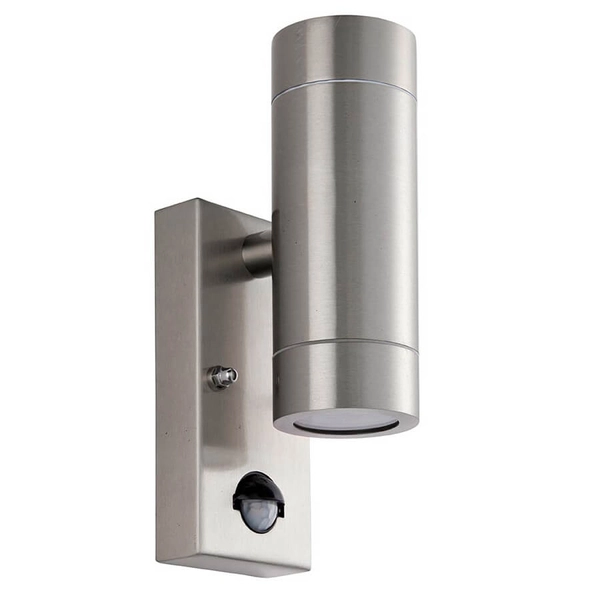 Naścienna lampa na taras Palin PIR 101352 z czujnikiem ruchu IP65 srebrna