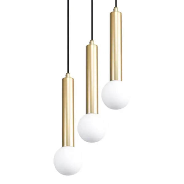 Zwisająca lampa do sypialni Filano PND-33574-3-GD tuby złote