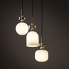 Wisząca lampa do przedpokoju Sophia Cognac ryflowana biały czarny