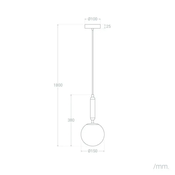 Okrągła lampa wisząca Sigma ABR-LWSO-15S kulista biała złota