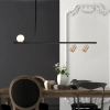 Podłużna wisząca lampa 22227 reflektorki kula biała złota czarna