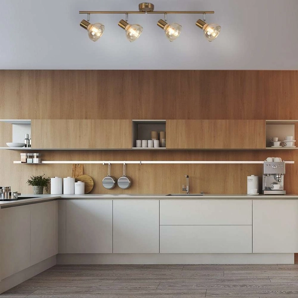 LAMPA sufitowa HOLLY 5550 Rabalux regulowana OPRAWA szklane reflektorki złote bursztynowe