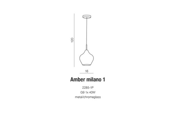 Nowoczesna lampa wisząca Amber Milano AZ3074 Azzardo przeźroczysta