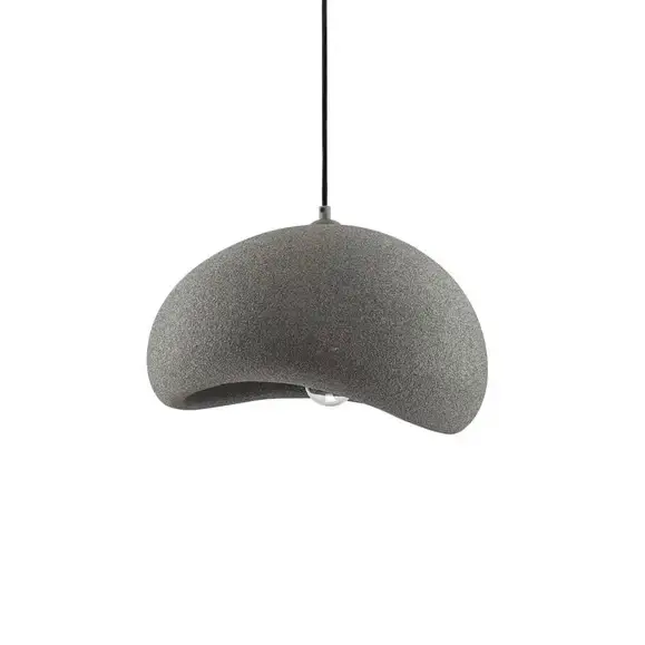 Wisząca lampa do salonu PALINZA LE45319 kopuła z żywicy szara