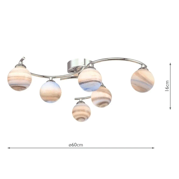 Kulista sufitowa lampa Atiya ATI6450-07 do sypialni chrom