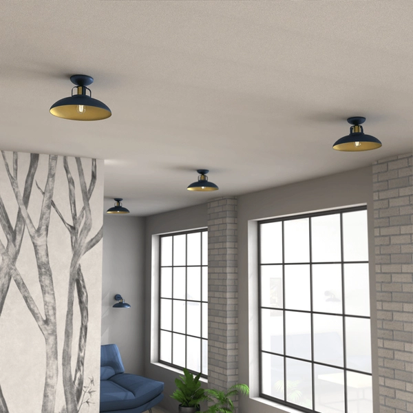 Przysufitowa lampa nowoczesna Felix plafon niebieski złoty