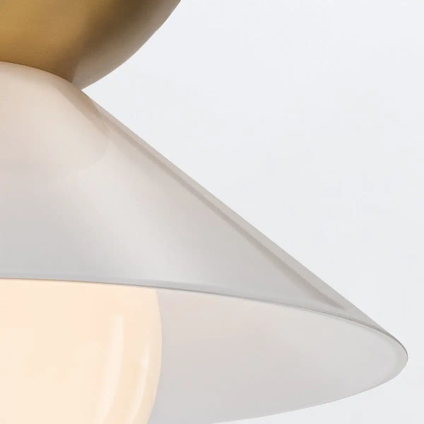 Modernistyczna sufitowa lampa Saucer QN-SAUCER-FM-AB-OPAL IP44 mosiądz