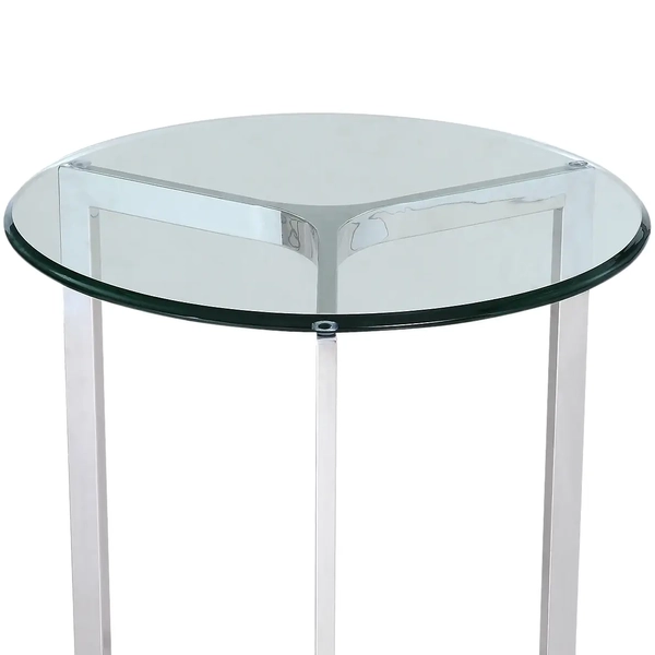 Stolik okrągły Hamptons HP-ST1229S Cosmolight szklany przezroczysty