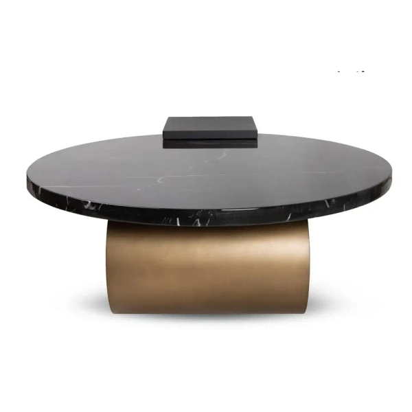 Marmurowy stolik DANTE MM001501100375 czarny złoty do salonu 110cm